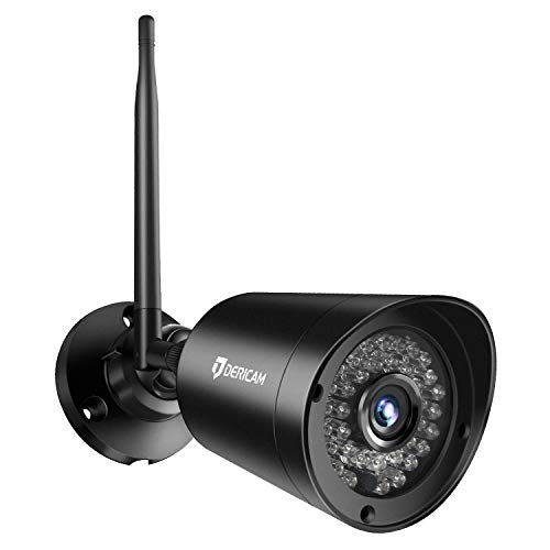 DERICAM Überwachungskamera Aussen,1080P WLAN Kamera Outdoor Wasserdicht, Bewegungserkennung,Nachtsicht,Externer Speicherkartensteckplatz Verfügbar, B2, Schwarz